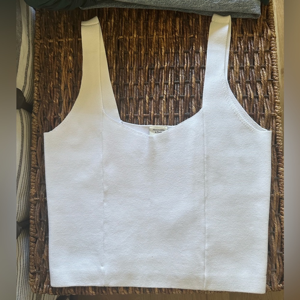 Abercrombie & Fitch Knit White Tank Blouse